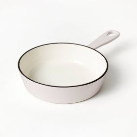 6" Light Gray Enameled Cast Iron Skillet, Even Heating, Oven Safe, Hand Wash Only, Non-Induction Compatible