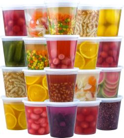 50 Set 32 oz Deli Containers with Lids, Leak-Proof BPA Free Plastic Take Out Bowls, Food Storage Containers for Takeout Meal Prep Storage, Freeze
