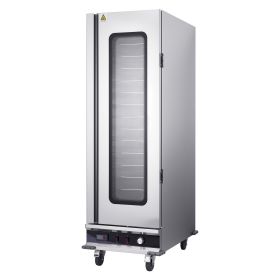 Electric Hot Box Food Warmer, 16-Tier Commercial Warming Cabinet with Water Tray, Glass Door and Adjustable Shelves