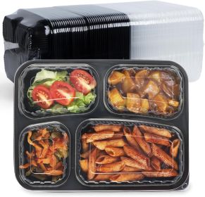Meal Prep Container Reusable 40 Pack 34oz - Shrink Wrap Leakproof | Portion Control Leftover Plastic Food Containers with Lid | BPA Free Freezer