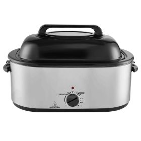 Electric Roaster Oven, 26 QT Turkey Roaster Oven with Self-Basting Lid, 1450W Roaster Oven with Defrost & Warm Function, Adjustable Temperature