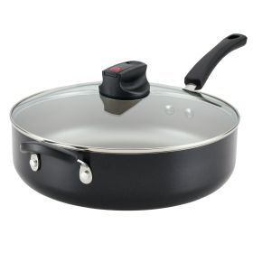 Smart Control 6 Qt Nonstick Jumbo Cooker Braiser with Helper Handle and Lid, Black